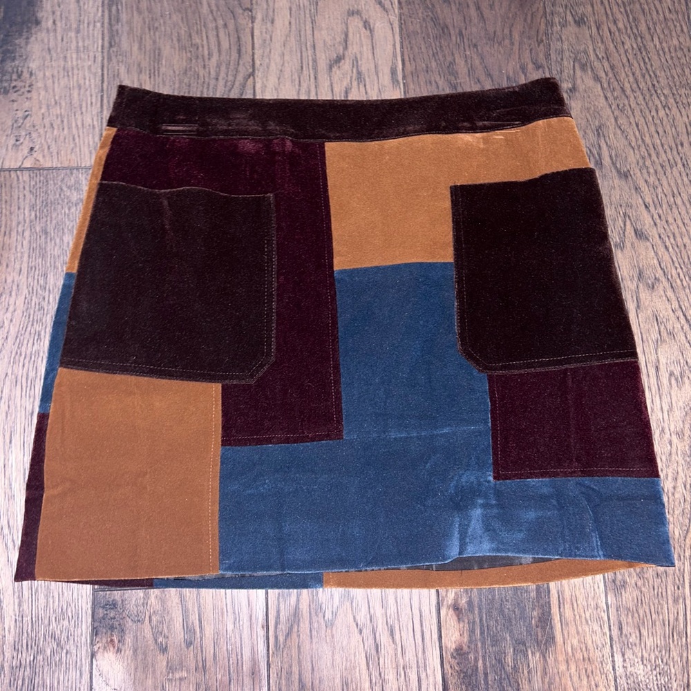 Velvet patchwork skirt